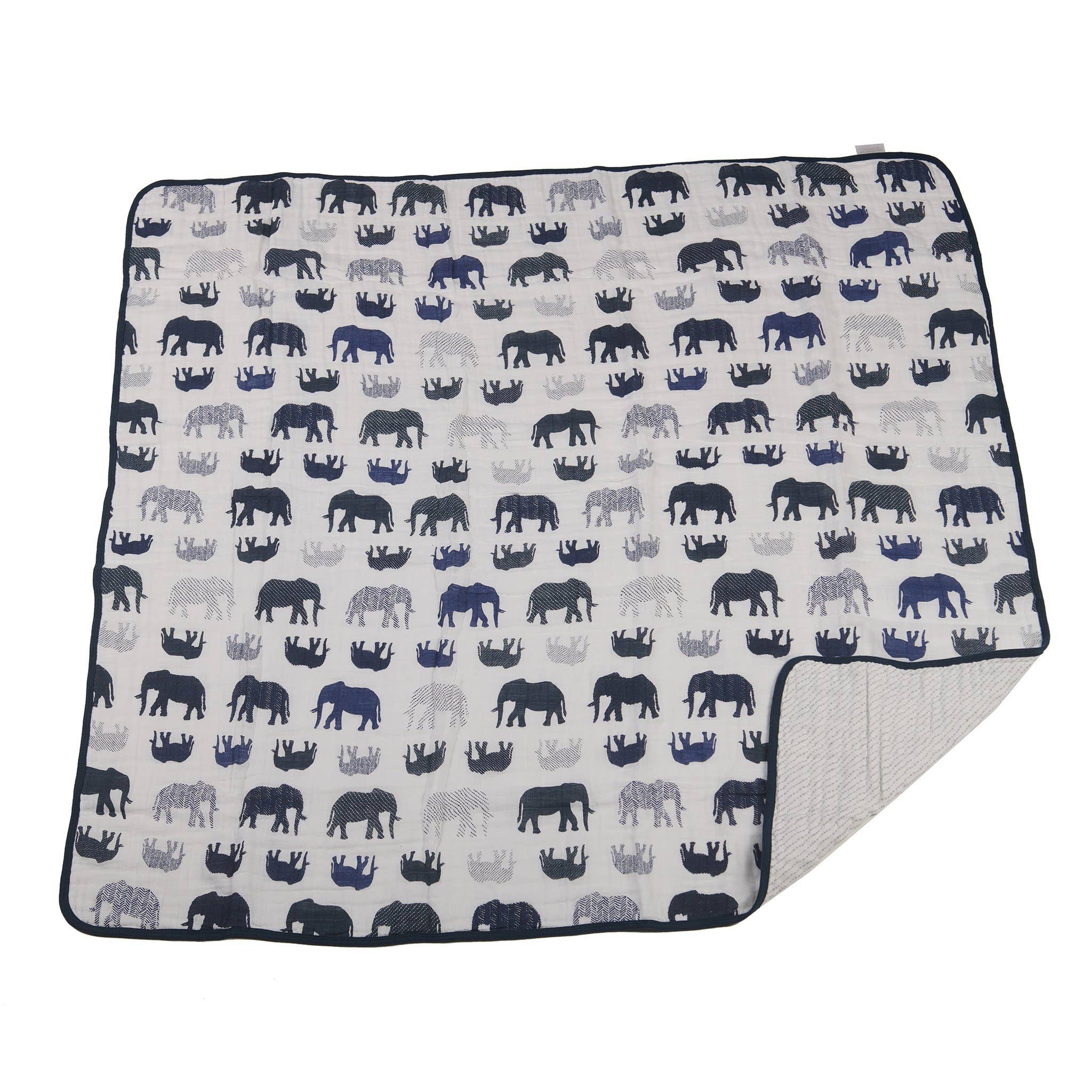 Newcastle Classics - Wholesale Bedding Blanket - Kids & Baby - Blue Elephant and Spotted Wave Newcastle Blanket3