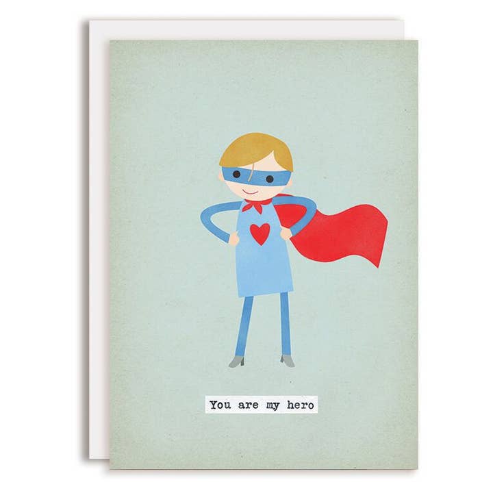 Carte de félicitations, mon héros, fête des pères, carte vierge, garçon pour la vente par Rosy Designs