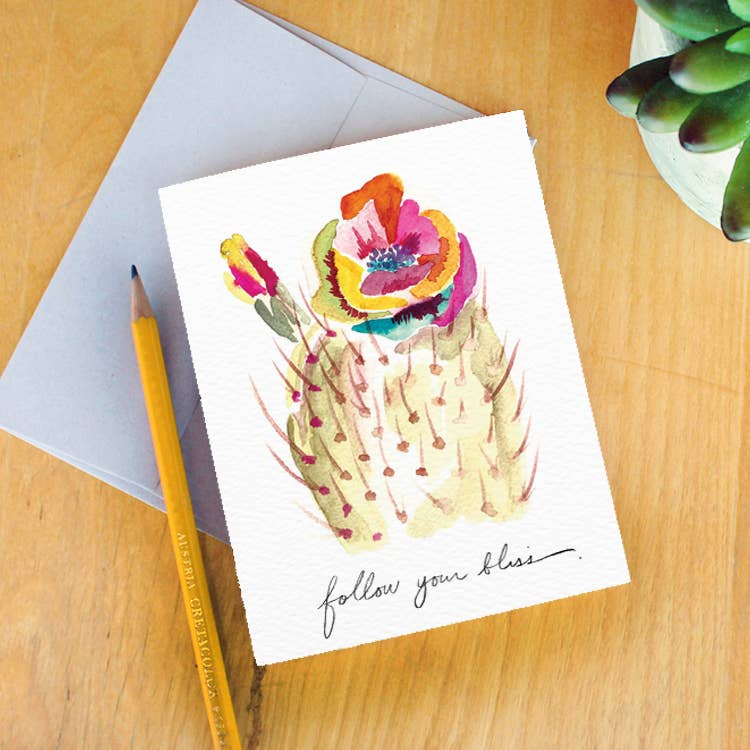 Paige Poppe Art - Venta al por mayor Tarjetas de felicitación - Tarjeta de felicitación «Follow Your Bliss»1