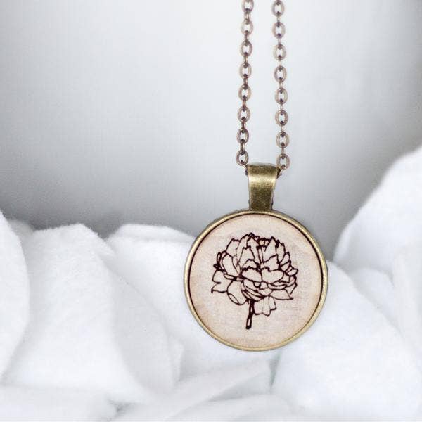 Peony Necklace for wholesale by Little Allegory