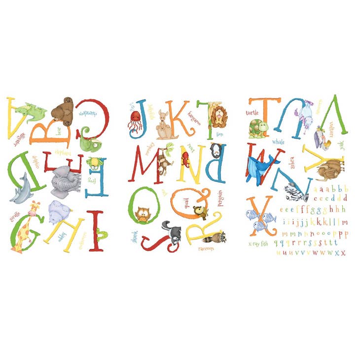 Applique Super Jumbo con animali dell'alfabeto A-Z per la vendita all'ingrosso da parte di Borders Unlimited