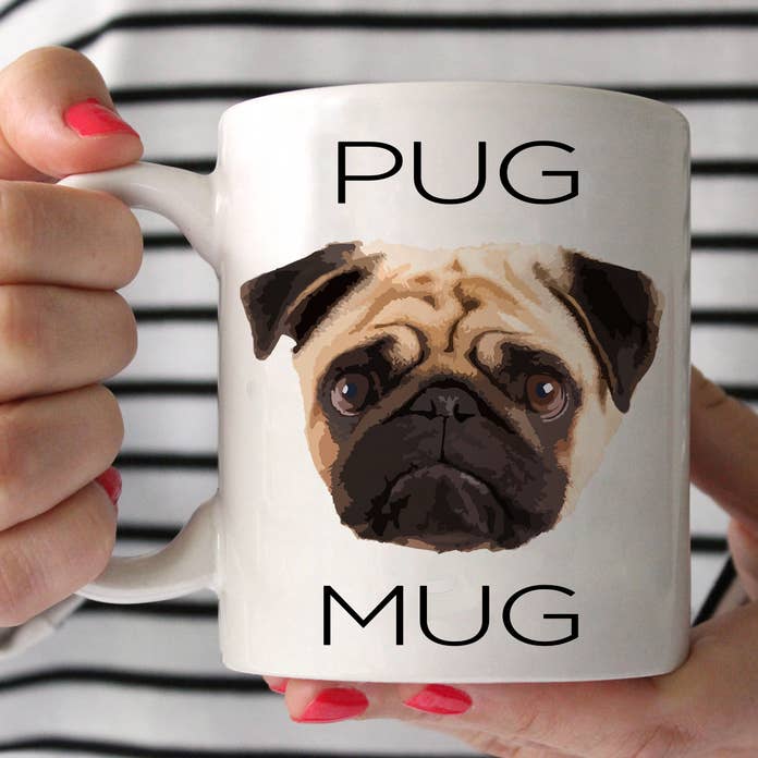 Tasse à café carlin Face 15 oz pour la vente par Sophisticated Pup