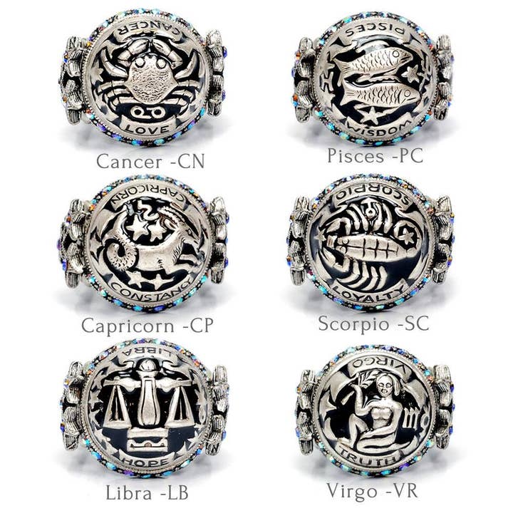 Zodiac Rings - Silver for wholesale by Sweet Romance Jewelry
