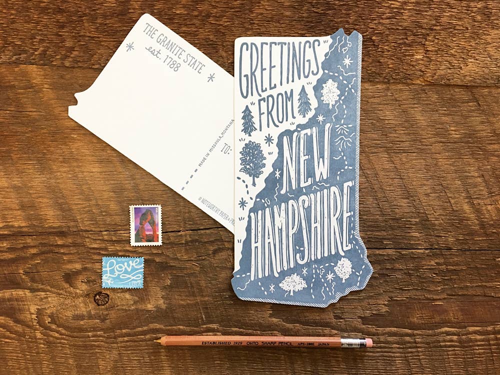 Noteworthy Paper & Press - Wholesale Postcard - New Hampshire State Postcard2