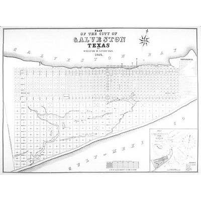 Galveston 1845 for wholesale by Historic Urban Plans, Inc.