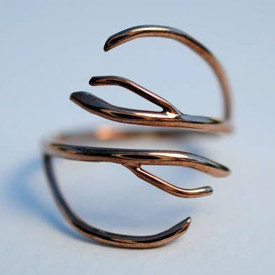 Antler Rose Gold Rötter Ring för wholesale av LettersToSarah Metalsmithing