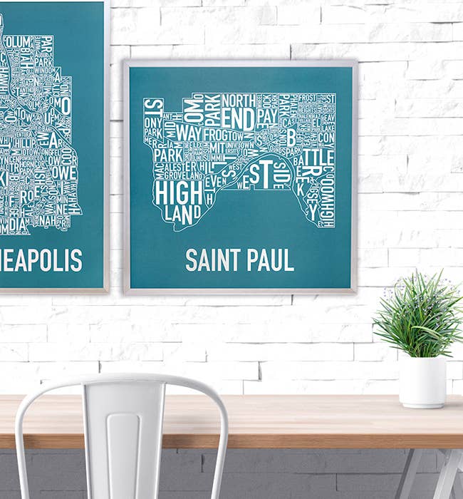 Ork Posters - Wholesale Poster - 20" x 20" Saint Paul Neighborhood Map Poster1