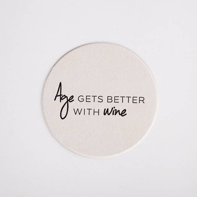 Alter wird besser mit Wine Coaster 10 für den Großhandel von Wrinkle & Crease Paper Products