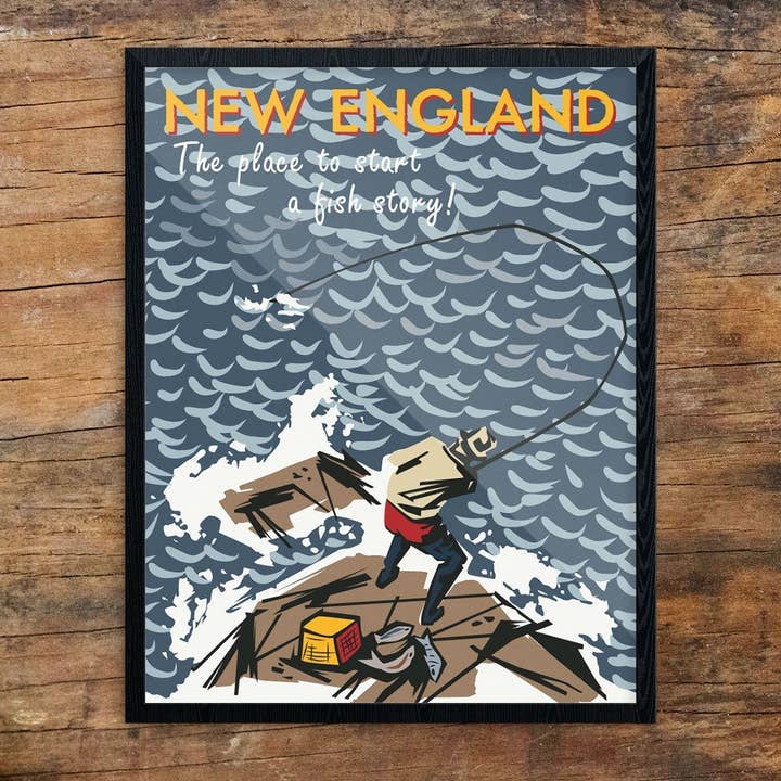 Fridgedoor - Wholesale Magnet - 2.5'' x 3.5'' New England the Place to Start a Fish Story Magnet0