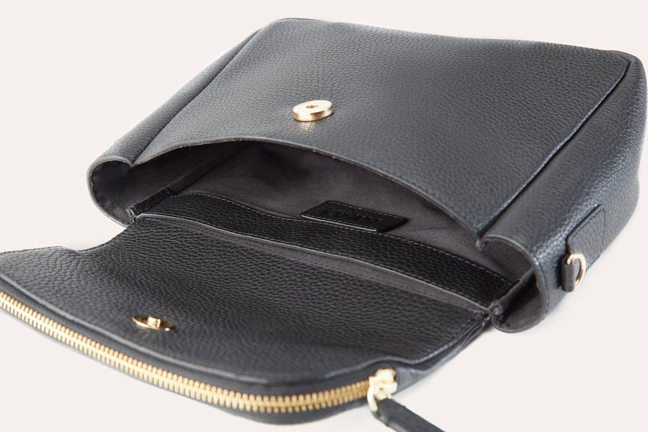 Kiko Leather - Vendita all'ingrosso Borsa a tracolla - Donna - Borsa a tracolla nera pieghevole1