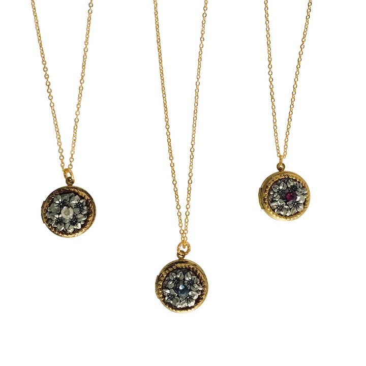 Pansy Wreath Locket Assortment for wholesale by Nancy Neill Designs