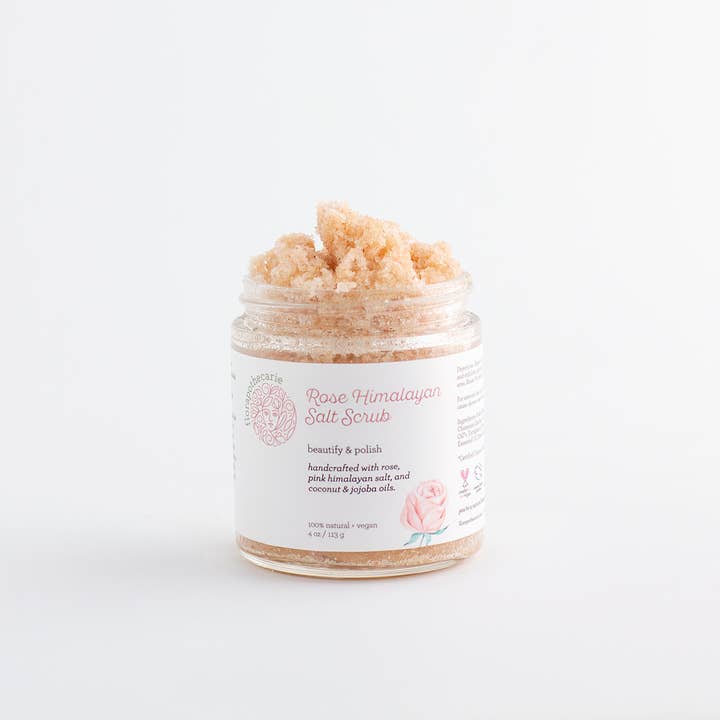 Rose Himalayan Salt Scrub for wholesale by florapothecarie