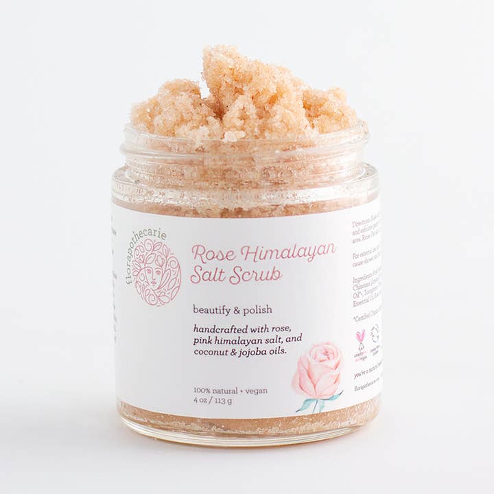 Rose Himalayan Salt Scrub for wholesale by florapothecarie