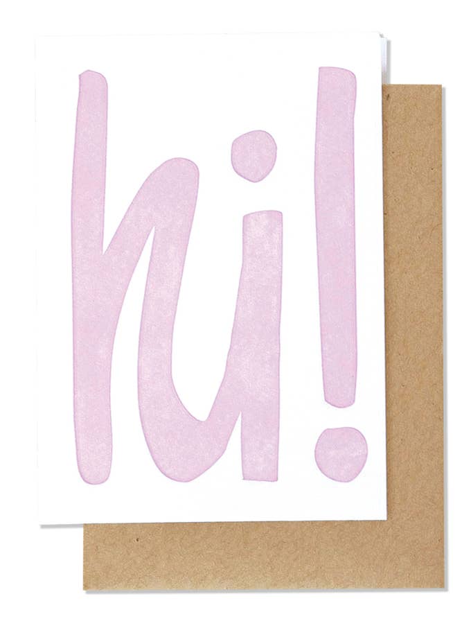 Hi! Letterpress Card for wholesale by Thimblepress