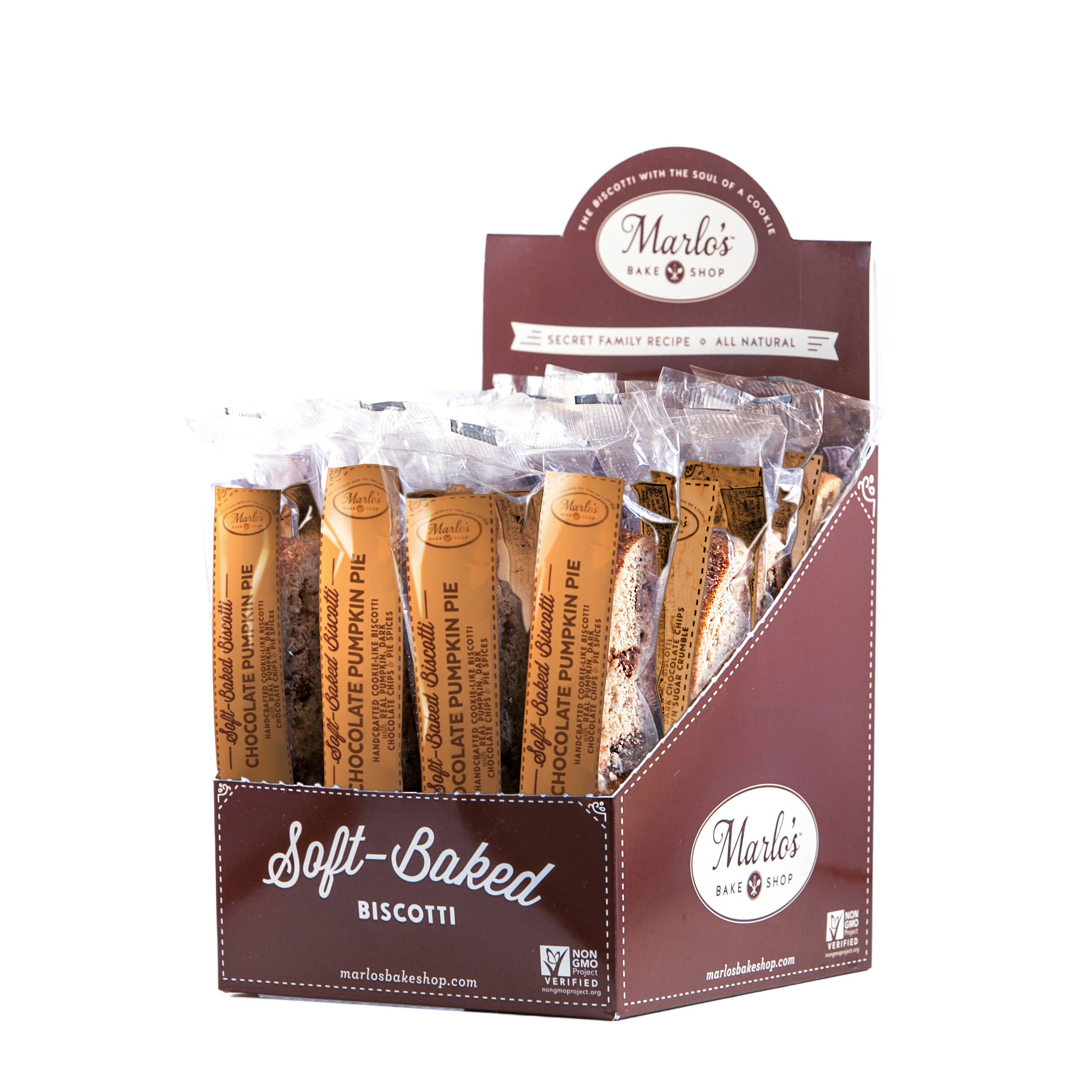 Marlo's Bakeshop - Wholesale Cookie - 1 oz Chocolate Pumpkin Pie Soft Baked Biscotti1