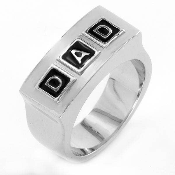 West Coast Jewelry - Wholesale Band/Stacked Ring - Men's Stainless Steel Polished "Dad" Ring