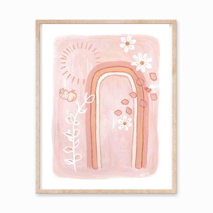 Pink Rainbow 11x14 for wholesale by Katelyn Morse Art