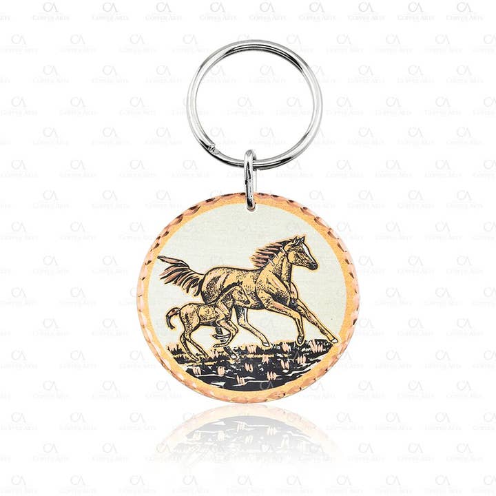 KC 57 Horse & Foal Schlüsselanhänger für den Großhandel von COPPER ARTS INC.