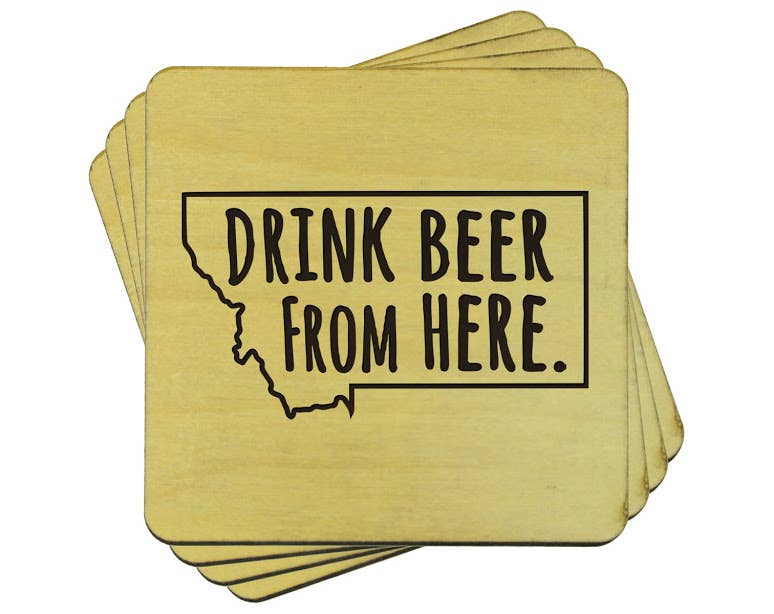 Torched Products - Wholesale Coasters - Drink Beer From Here Coasters | Set of 4 Beer Coasters30