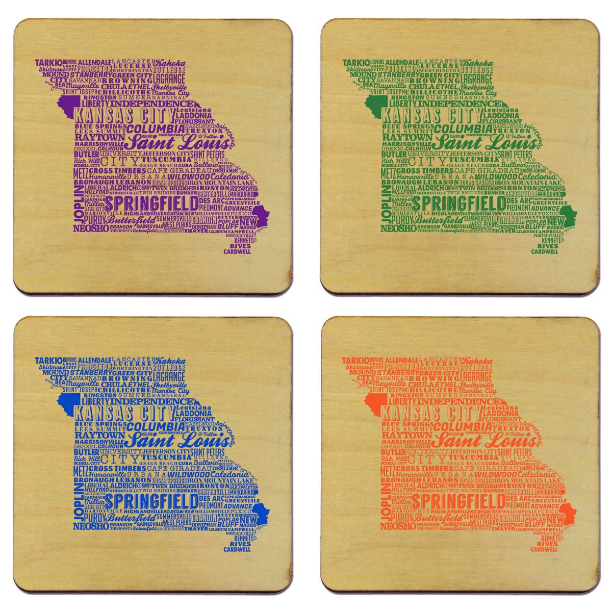 Torched Products - Wholesale Coasters - State Typography Coaster- Set of 425