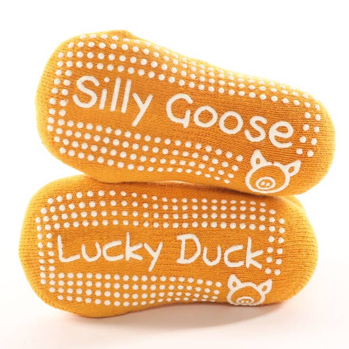 Silly Goose Lucky Duck Socks - 3-12 Months for wholesale by BarreSocks x Little Pigs