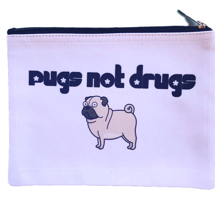 Pugs Not Drugs Pouch for wholesale by Dandy Like Candy