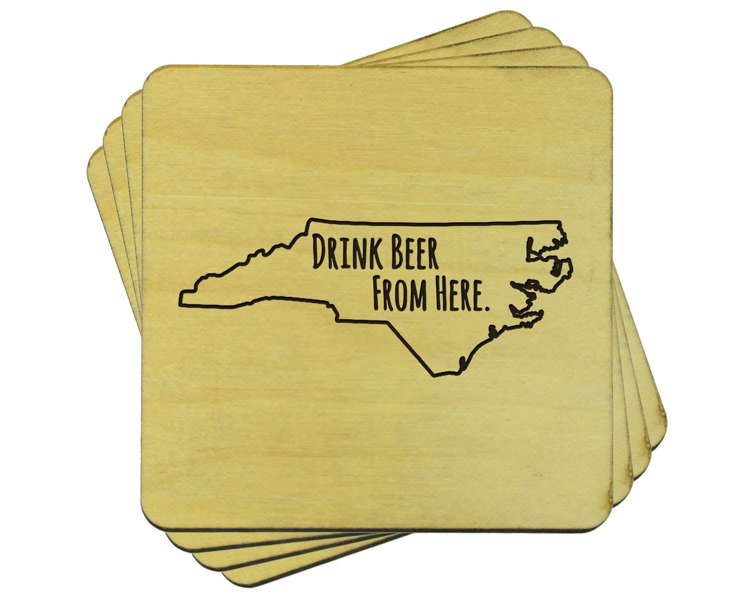 Torched Products - Wholesale Coasters - Drink Beer From Here Coasters | Set of 4 Beer Coasters37