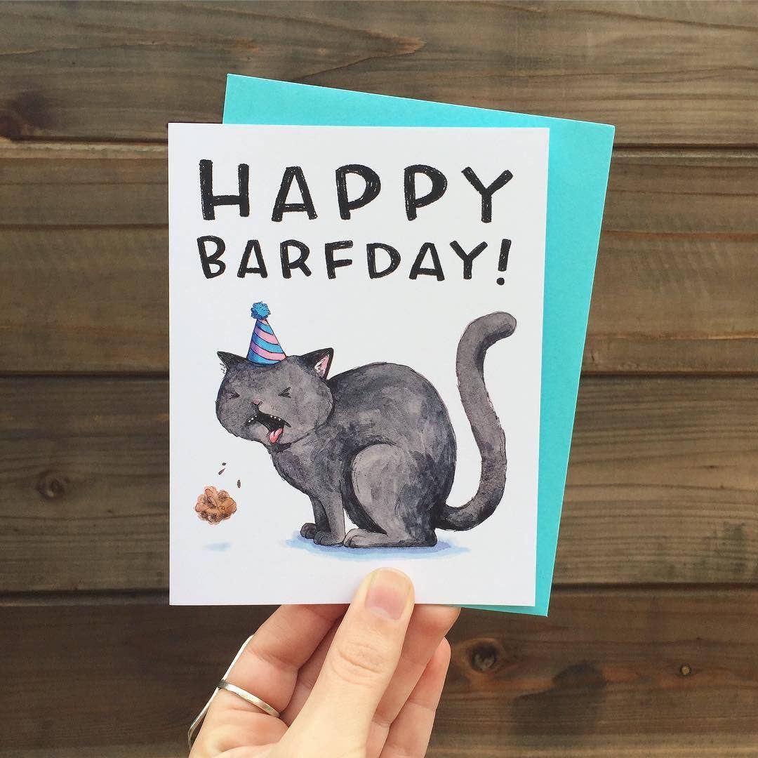 Paper Wilderness – postal de parabéns por atacado – Cartão de Aniversário de Gato Feliz Barfday1