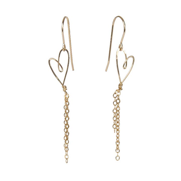 Beth Jewelry - Wholesale Dangle Earrings - Tiny Heart Earrings - Gold0