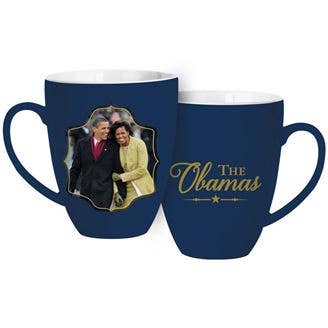 African American Expressions - Wholesale Coffee Mug - CHMUG49 Navy Blue Barack and Michelle Obama Coffee Mug