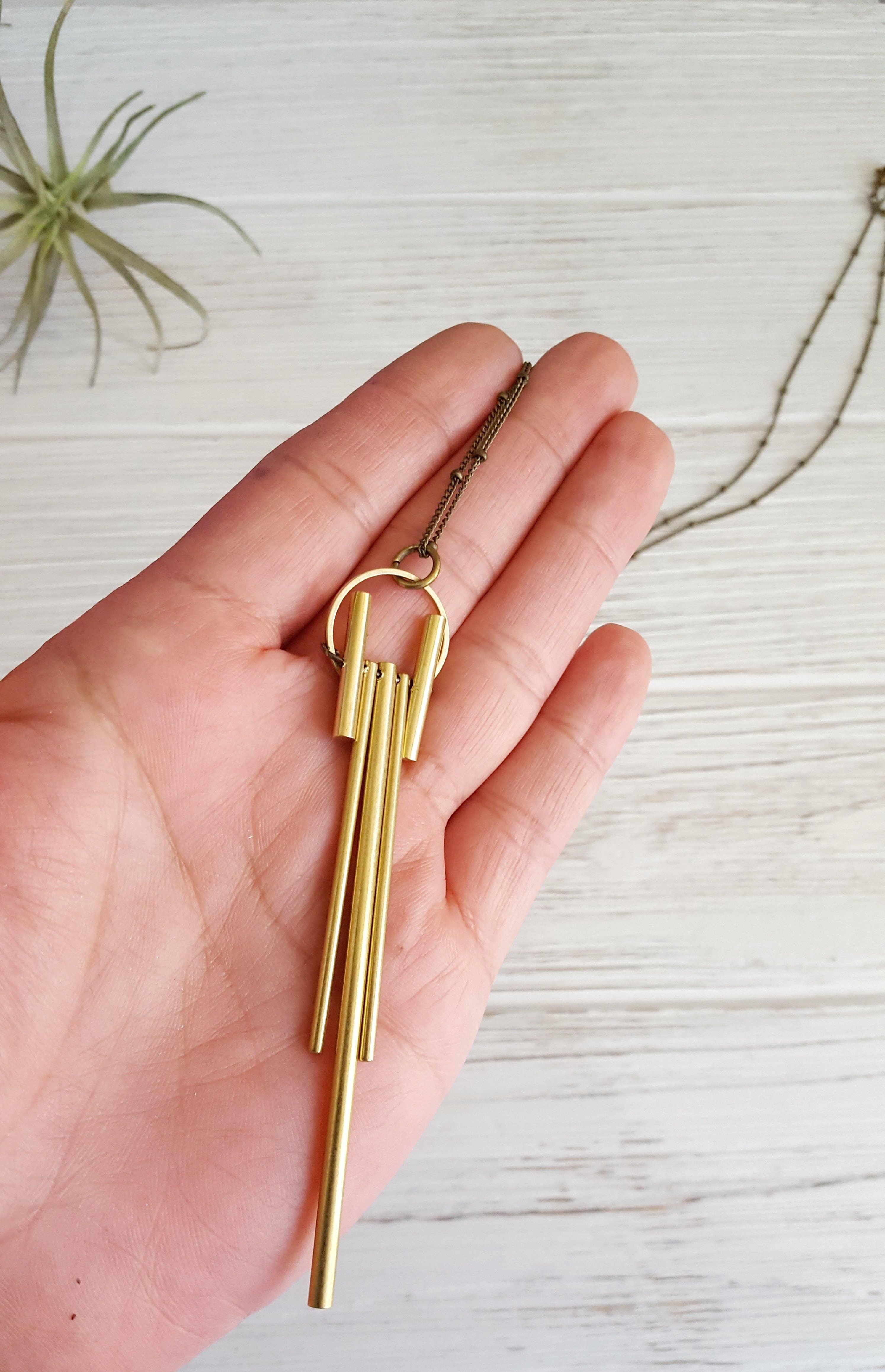 Dynamo - Wholesale Pendant/Charm Necklace - Vertical Bar Necklace Minimal Necklace Minimalist Necklace2