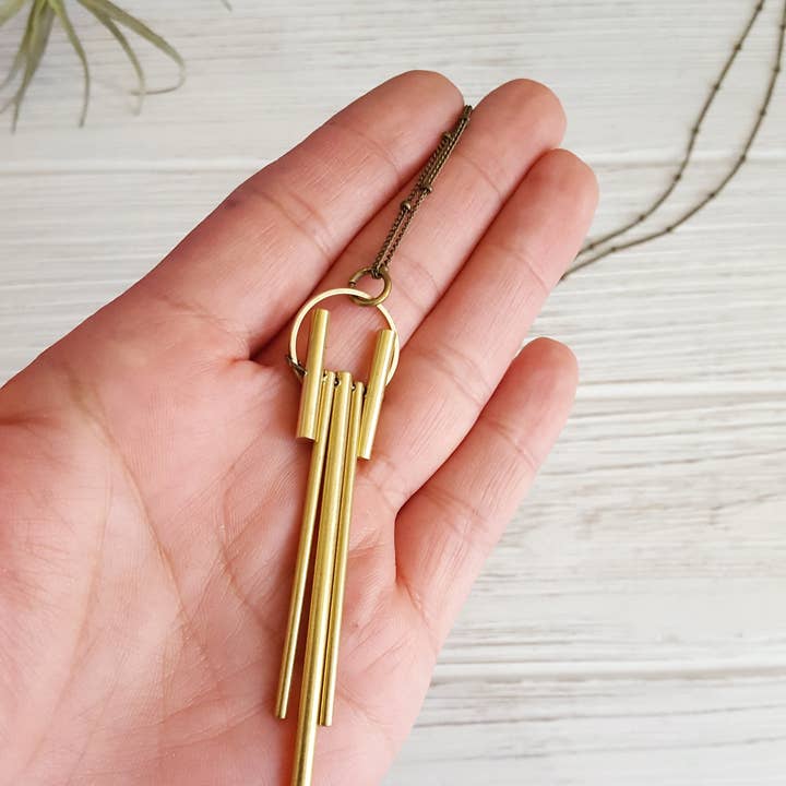 Dynamo - Wholesale Pendant/Charm Necklace - Vertical Bar Necklace Minimal Necklace Minimalist Necklace2