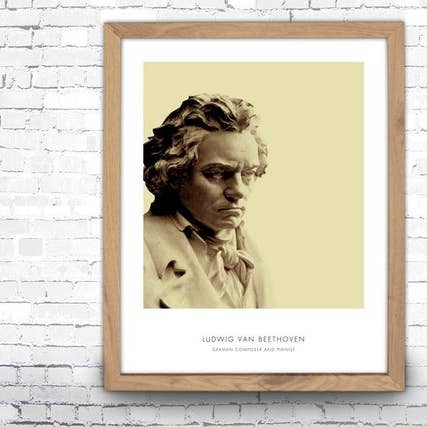 Impression d'art Beethoven 12 po x 16 po pour la vente par The National Anthem