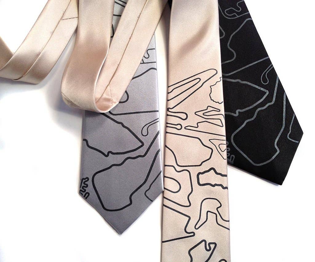Cyberoptix Tie Lab - Wholesale Necktie - Men's - Race Track Maps Necktie1
