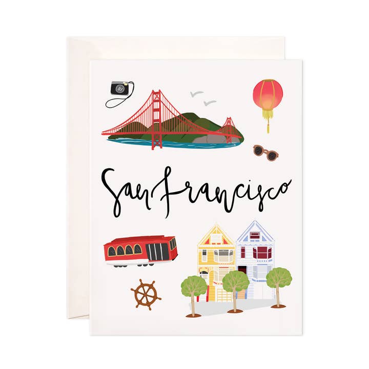 San Francisco Greeting Card - Stationery Card Set, Hostess, Teacher, Travel Gift for wholesale by Bloomwolf Studio