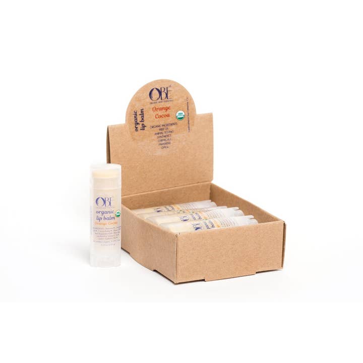 Baume à lèvres bio 0.15 oz - Cacao orange pour la vente par ORGANIC BODY ESSENTIALS