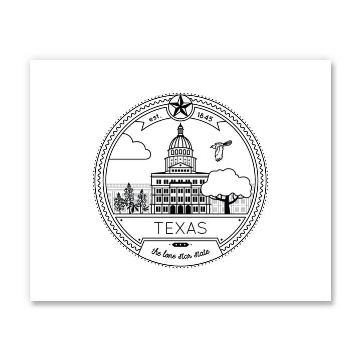 Texas Seal Art Print/Carte Postale pour la vente par Kelly Renay
