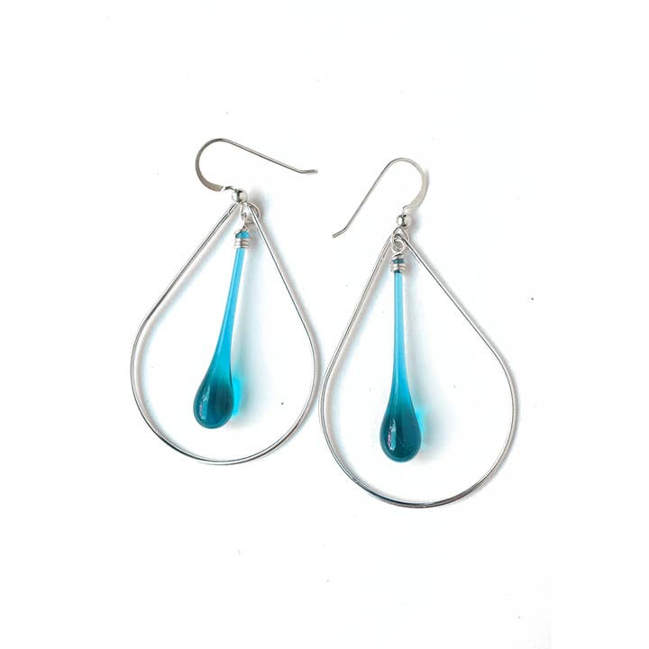 Sundrop Jewelry - Wholesale Dangle Earrings - Laceleaf Glass and Silver Earrings6