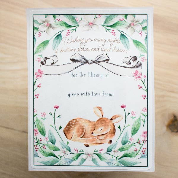 Baby Deer Bookplate Stickers for wholesale by Sunshine and Ravioli