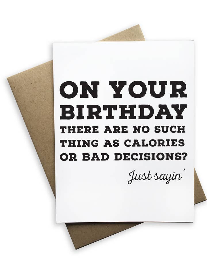 Snarky Birthday - There are No Such Thing as Calories for wholesale by Tiramisu Paperie