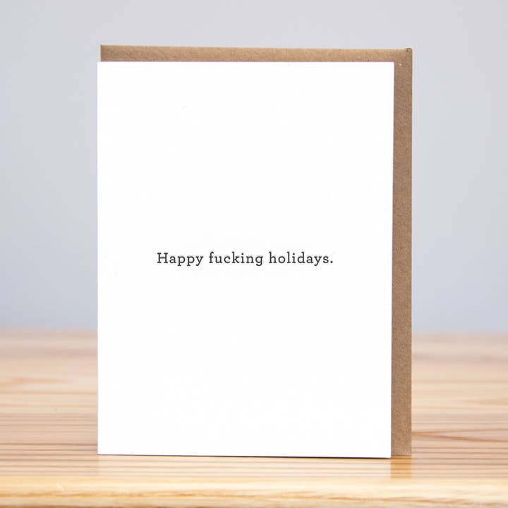 Happy Fucking Holidays (Letterpress) for wholesale by Huckleberry Letterpress