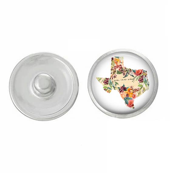 Say It in A Snap Jewelry - Wholesale Lapel pin/button - State Snaps - Floral - Available for All 50 States2