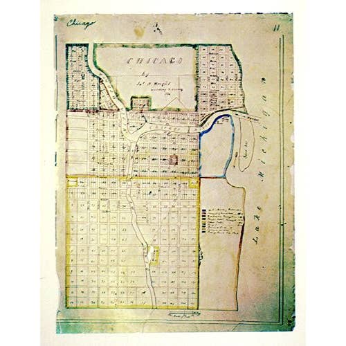 Chicago 1834 - Museum Quality Map on Heavyweight Paper for wholesale by Historic Urban Plans, Inc.