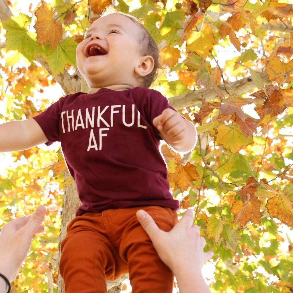 spillthebeansetc - Wholesale Screen Printed T-Shirt - Kids - Thankful AF Gold Option Kid's Shirt0