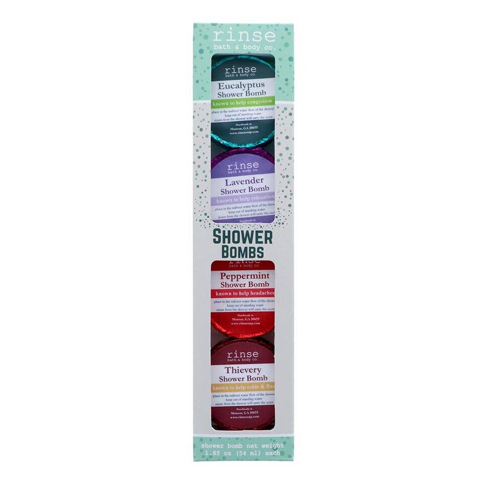 Rinse Bath Body Inc - Wholesale Shower Steamer/Bomb - Shower Bomb Set | 4 Pack Aromatherapy | Gift Ready2