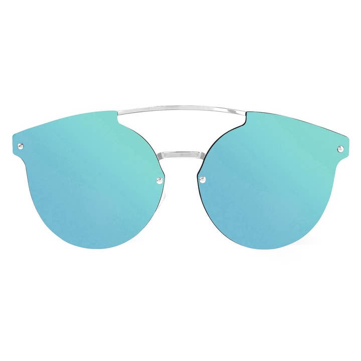 Silberne und schwarze verspiegelte Unisex-Sonnenbrille für den Großhandel von AQS Brand Inc.