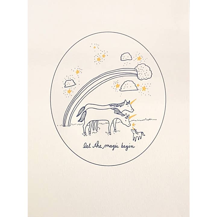 Wolf & Wren Press - Wholesale Art Print - New Baby Unicorn Print1
