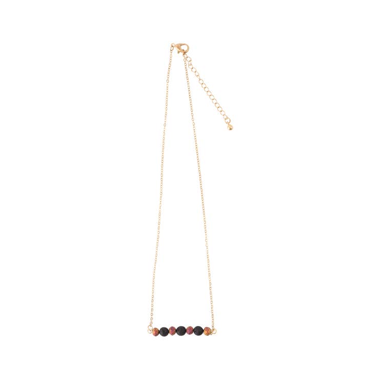 Zengo Rost kristaller + Lava pärlor Bar halsband för wholesale av BOPS WHOLESALE