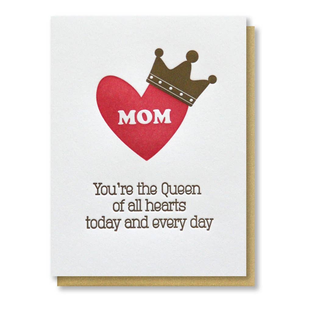 Kiss and Punch - Wholesale Mother's Day Card - Queen Mom Mother's Day Letterpress Card0