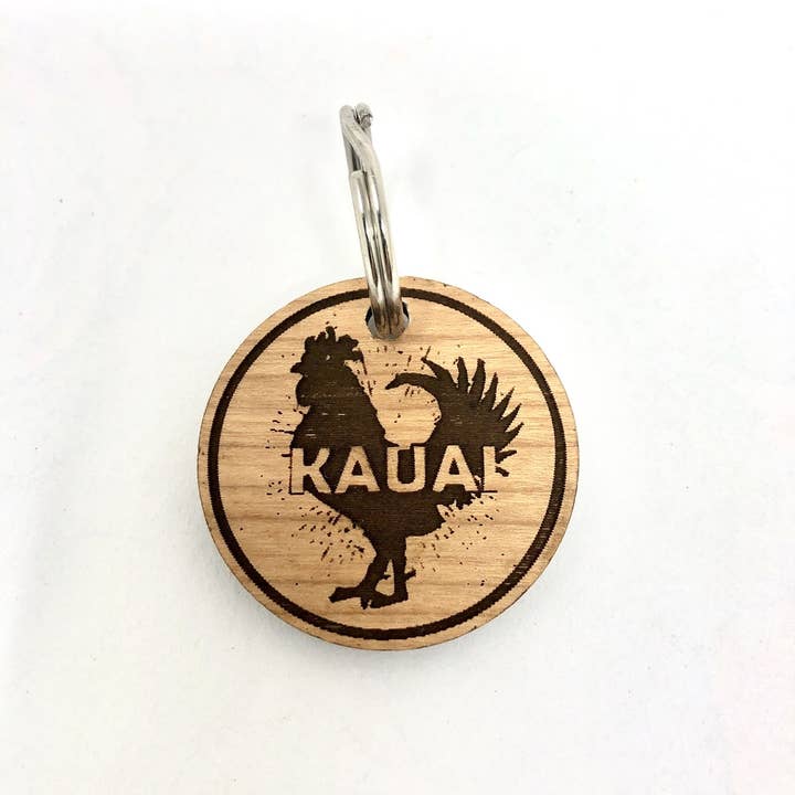 Insert Brand Here Shop – Porta-chaves - Unissexo por atacado – CHAVEIRO - Galo da Ilha Kauai, Arte de Frango do Havaí1